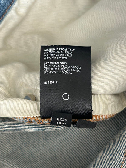 Amiri Clay Indigo & Black English Logo Distressed Jeans