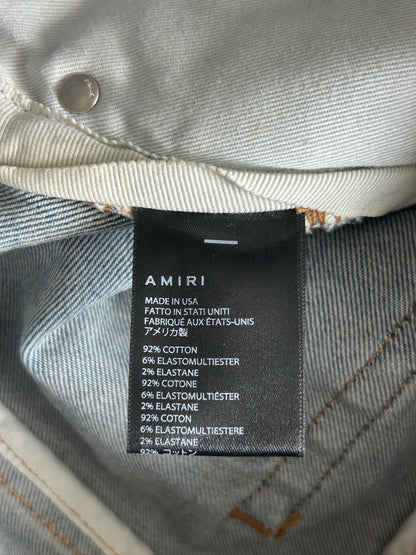 Amiri Blue & Multicolor Patch Distressed Jeans