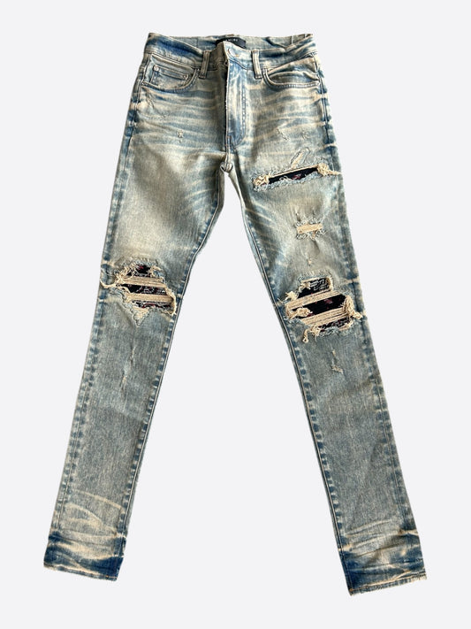 Amiri Vintage Indigo & Multicolor Bandana Patch MX1 Jeans