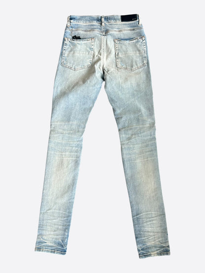 Amiri Blue & Multicolor Patch Distressed Jeans