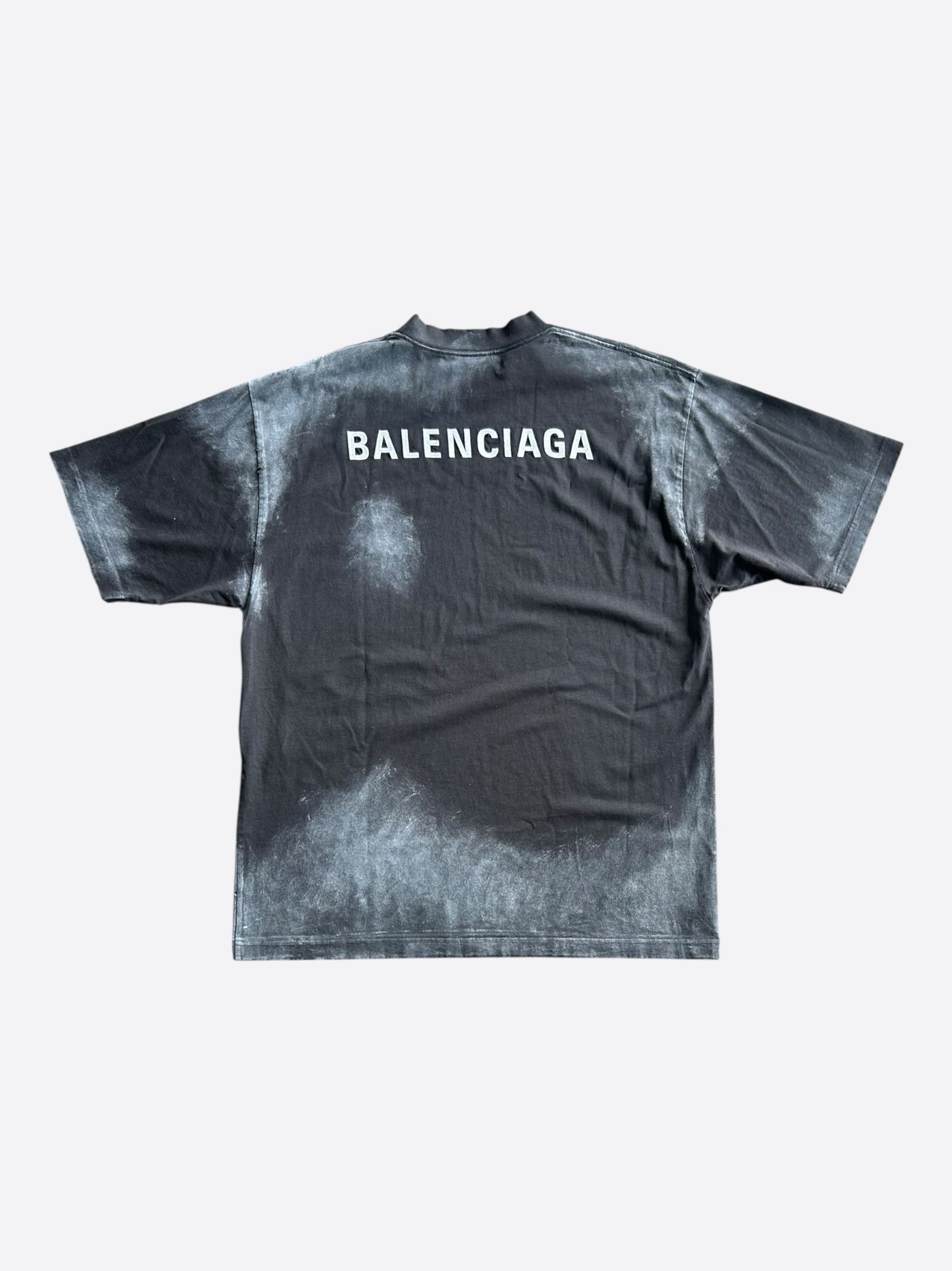 Balenciaga Black & White Paint Logo T-Shirt