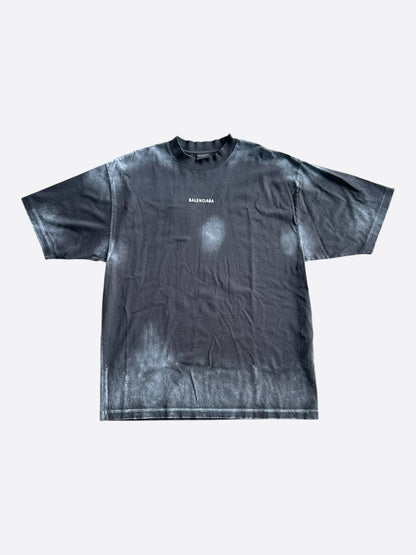 Balenciaga Black & White Paint Logo T-Shirt