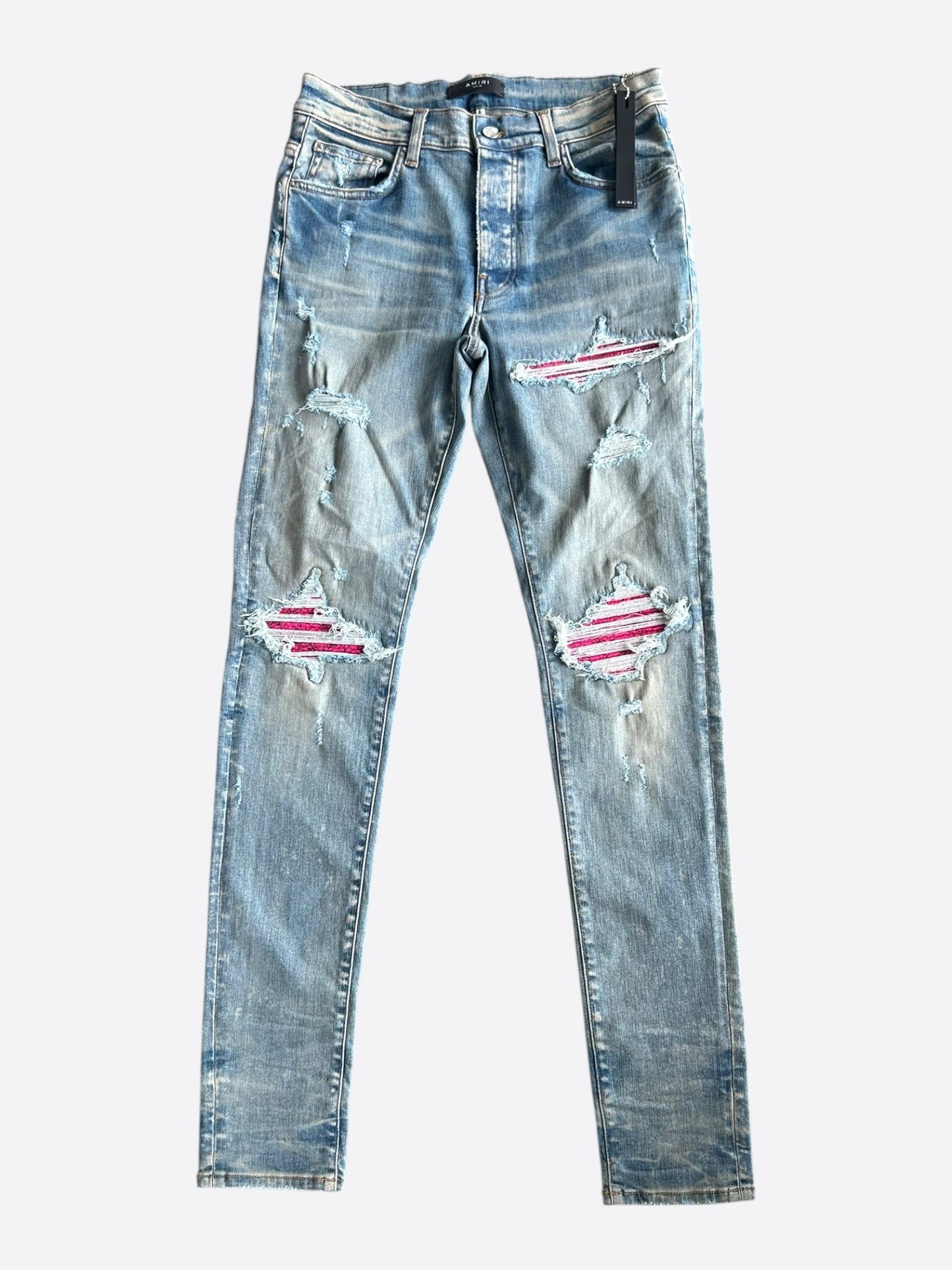 Amiri Blue & Pink Patch MX1 Jeans