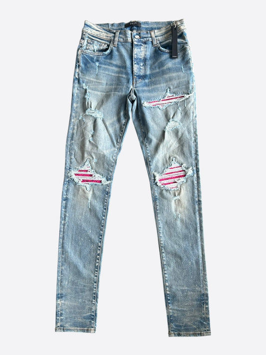 Amiri Blue & Pink Patch MX1 Jeans
