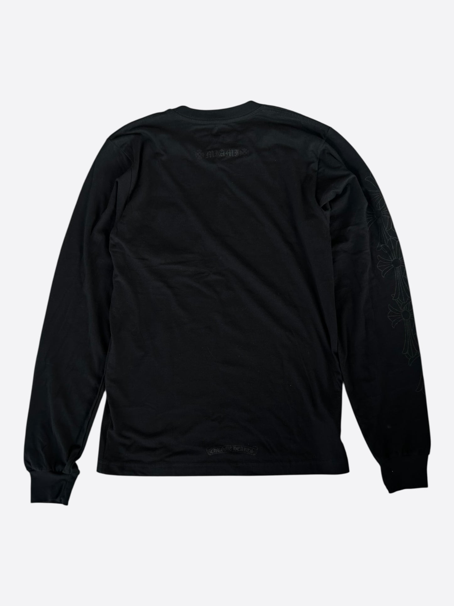 Chrome Hearts Black Miami Exclusive Cross Logo Longsleeve T-Shirt
