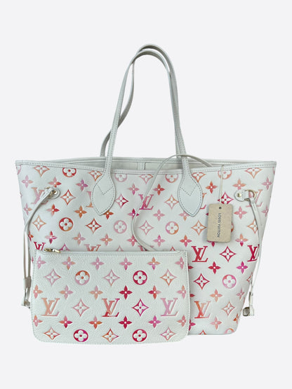 Louis Vuitton Beige Sunrise Aquarelle Empriente Monogram Neverfull MM