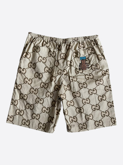 Gucci Beige & Brown Pineapple GG Monogram Shorts