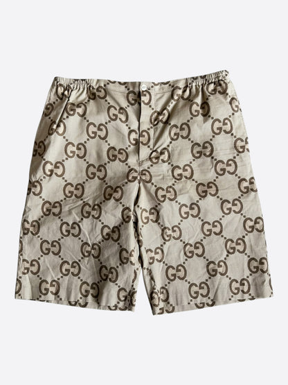 Gucci Beige & Brown Pineapple GG Monogram Shorts