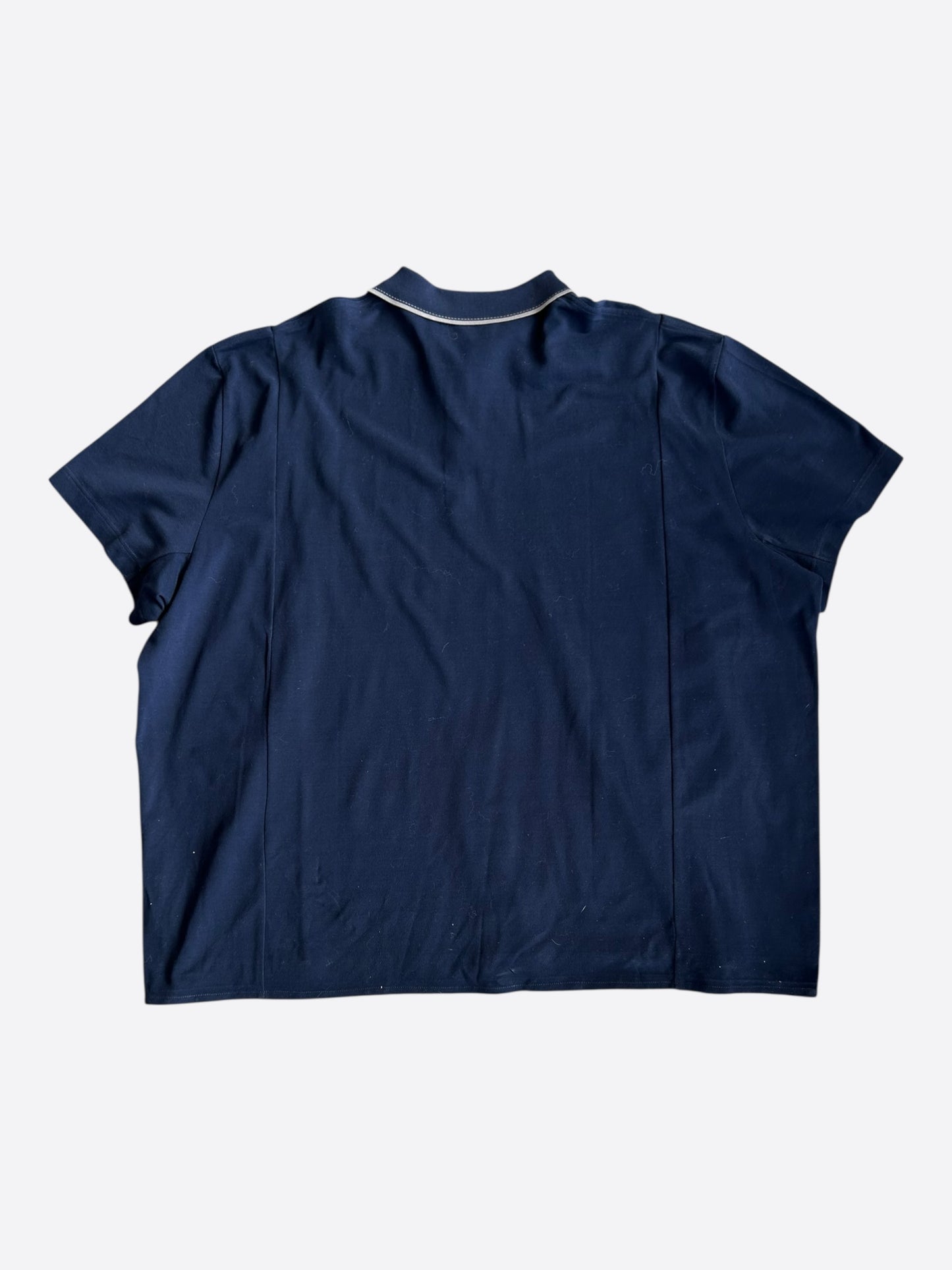 Hermes Navy & White H Embroidered Polo T-Shirt