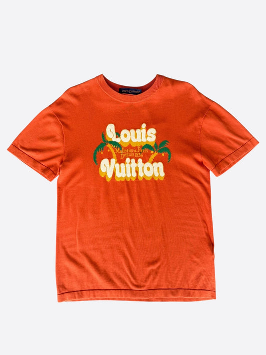Louis Vuitton Orange Palm Trees Intarsia T-Shirt