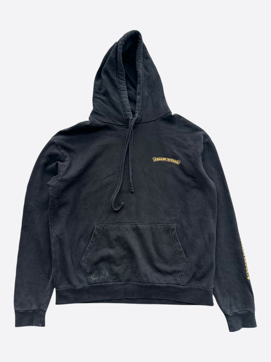 Chrome Hearts Black & Yellow Cross Logo Zip Up Hoodie