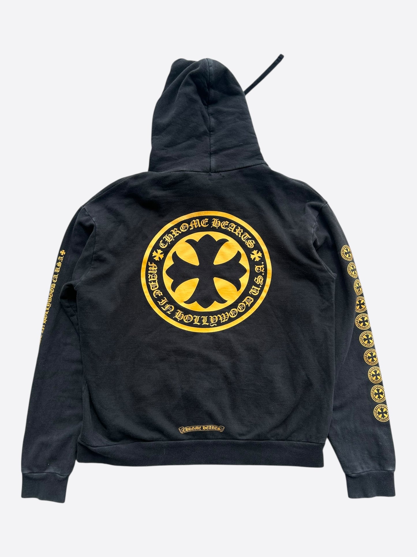 Chrome Hearts Black & Yellow Cross Logo Hoodie