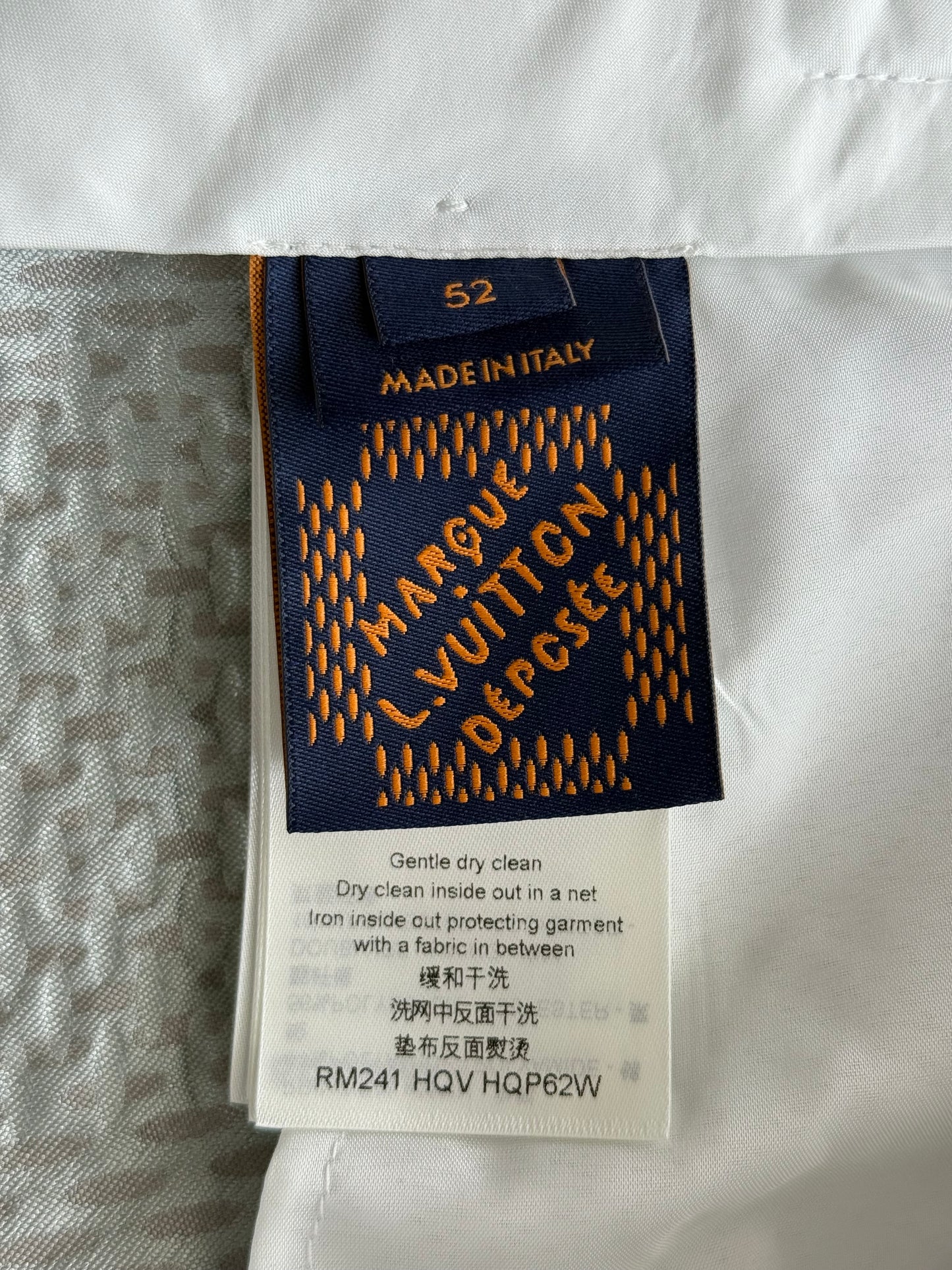 Louis Vuitton White & Grey Giant Damier Pants