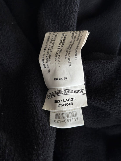 Chrome Hearts Black & White Horseshoe Chomper Logo Hoodie