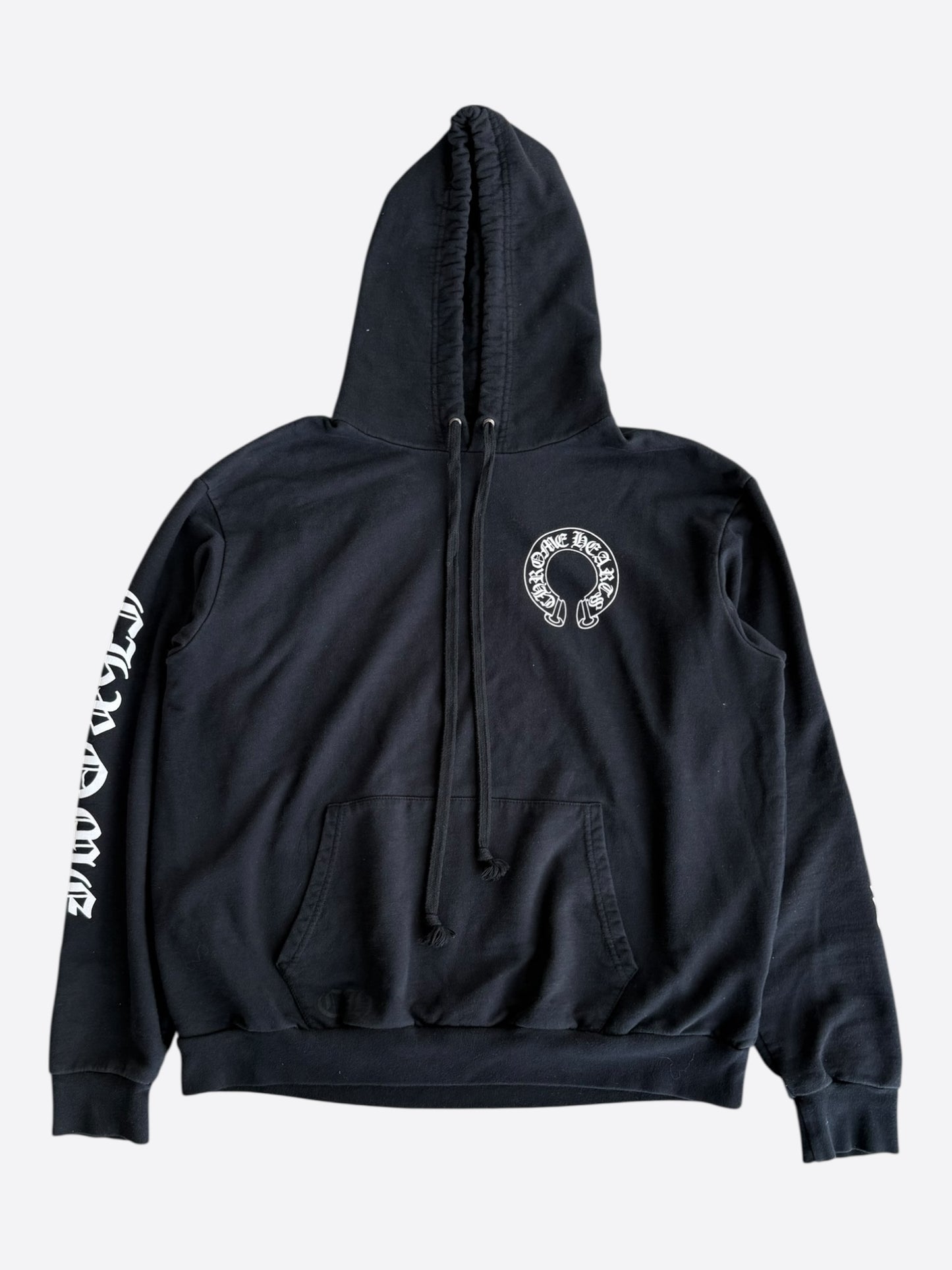 Chrome Hearts Black & White Horseshoe Chomper Logo Hoodie