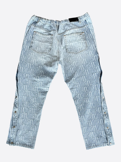 Amiri Blue Jacquard Logo Snap Button Pants
