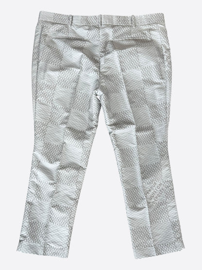 Louis Vuitton White & Grey Giant Damier Pants