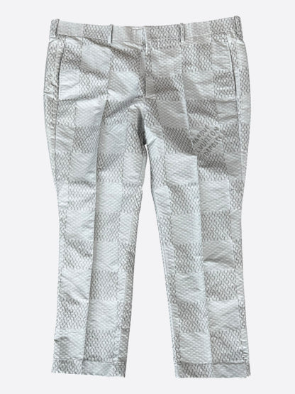Louis Vuitton White & Grey Giant Damier Pants