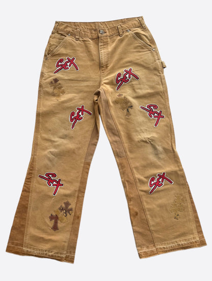 Chrome Hearts Gallery Dept Carhartt Tan Sex Records Cross Patch Carpenter Pants