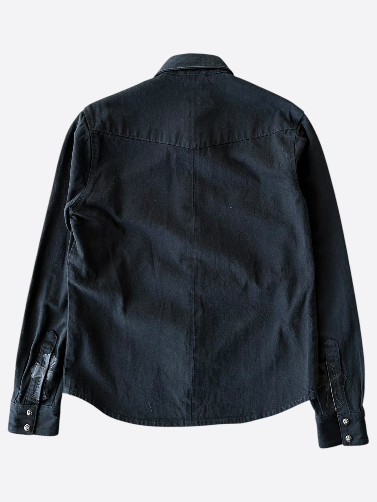 Chrome Hearts Black Cross Patch Denim Shirt