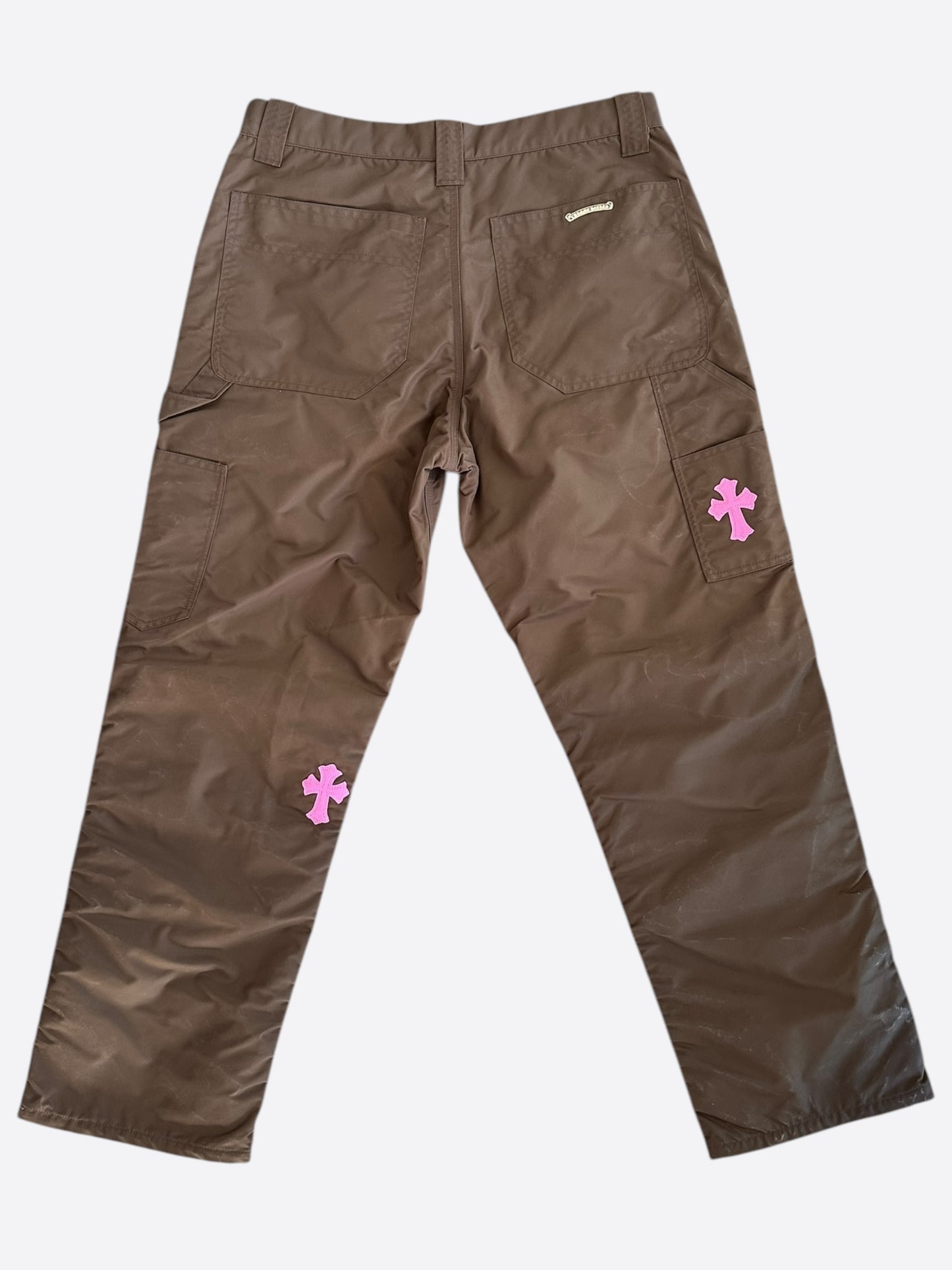 Chrome Hearts Brown Nylon & Leather Carpenter Pants