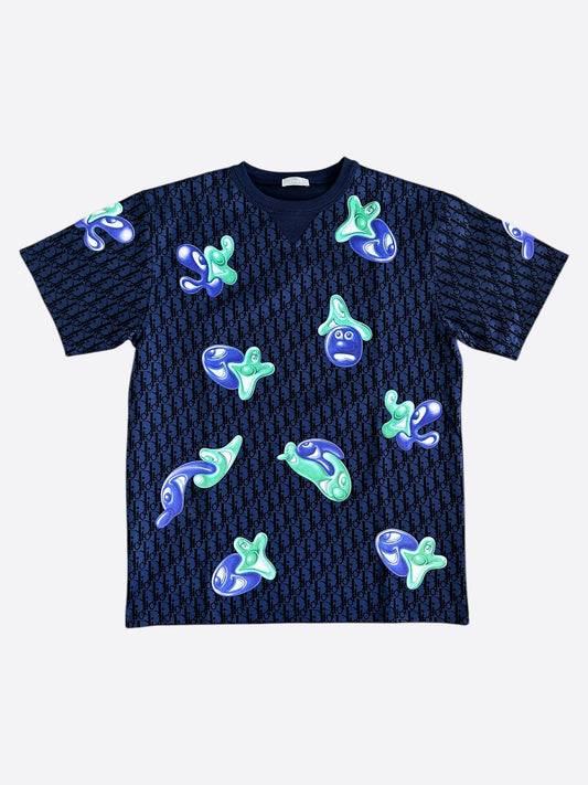 Dior Kenny Scharf Purple Oblique Faces T-Shirt