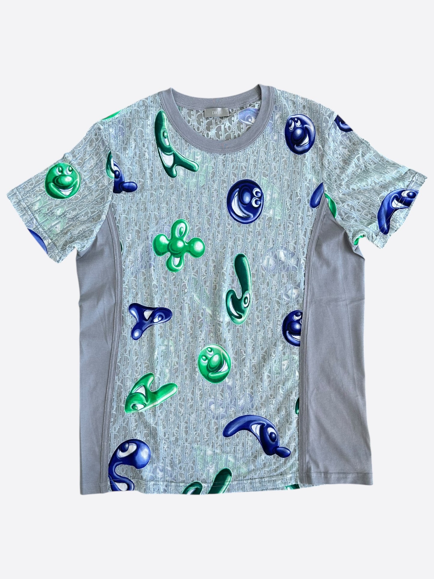 Dior Kenny Scharf Grey Oblique Faces Transparent T-Shirt