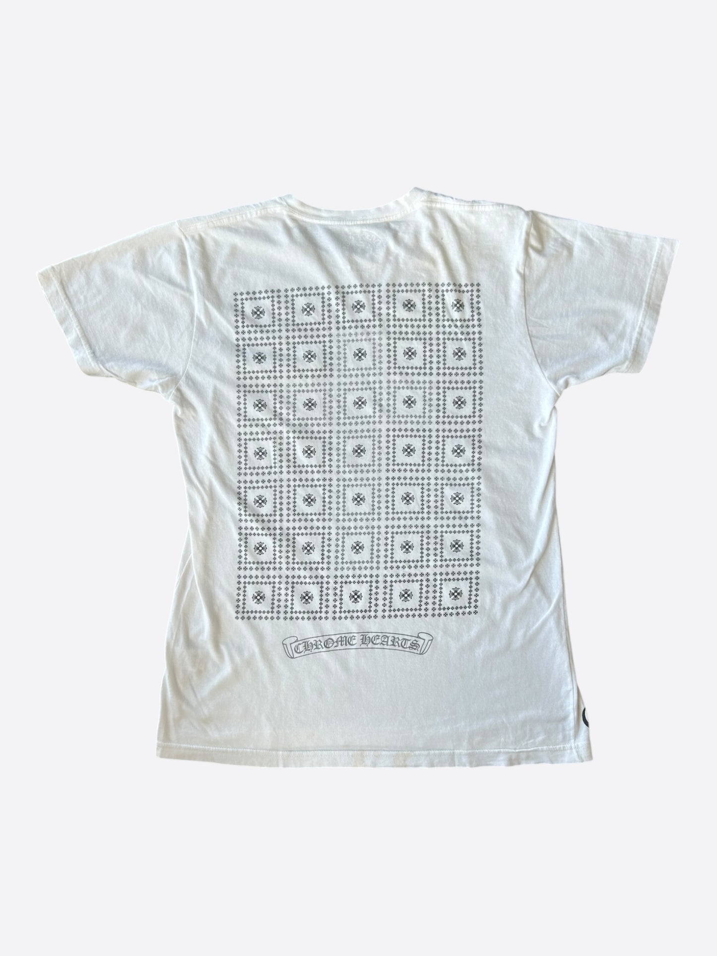 Chrome Hearts White & Black Cross Logo T-Shirt