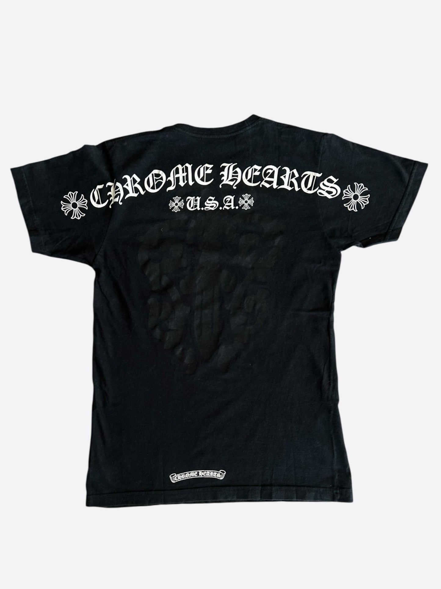 Chrome Hearts Black & White Dagger Logo T-Shirt