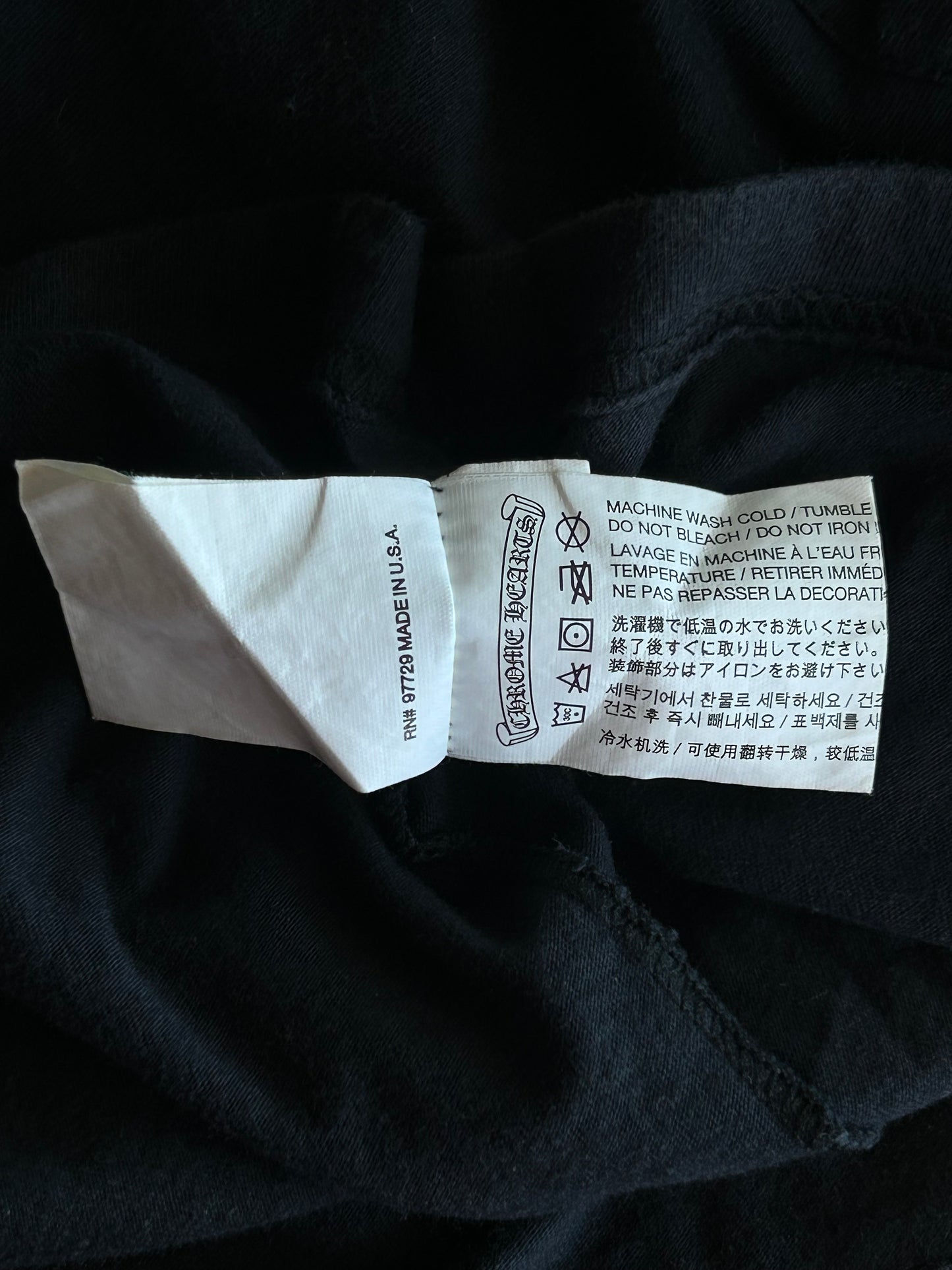 Chrome Hearts Black & White Dagger Logo T-Shirt