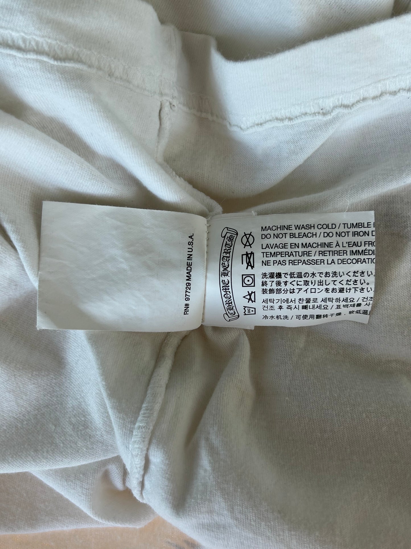 Chrome Hearts White & Black Dagger Logo T-Shirt