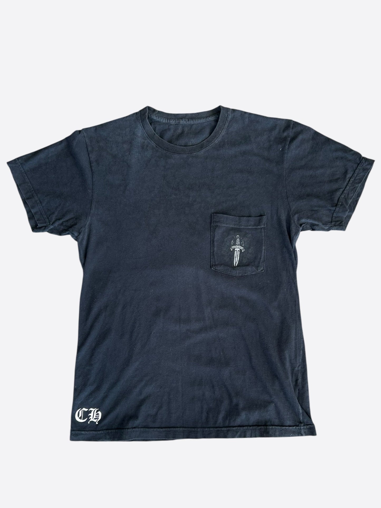 Chrome Hearts Black & White Vine Dagger Logo T-Shirt