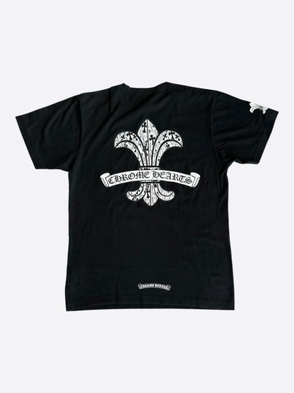 Chrome Hearts Black & White Fleur Scroll Logo T-Shirt