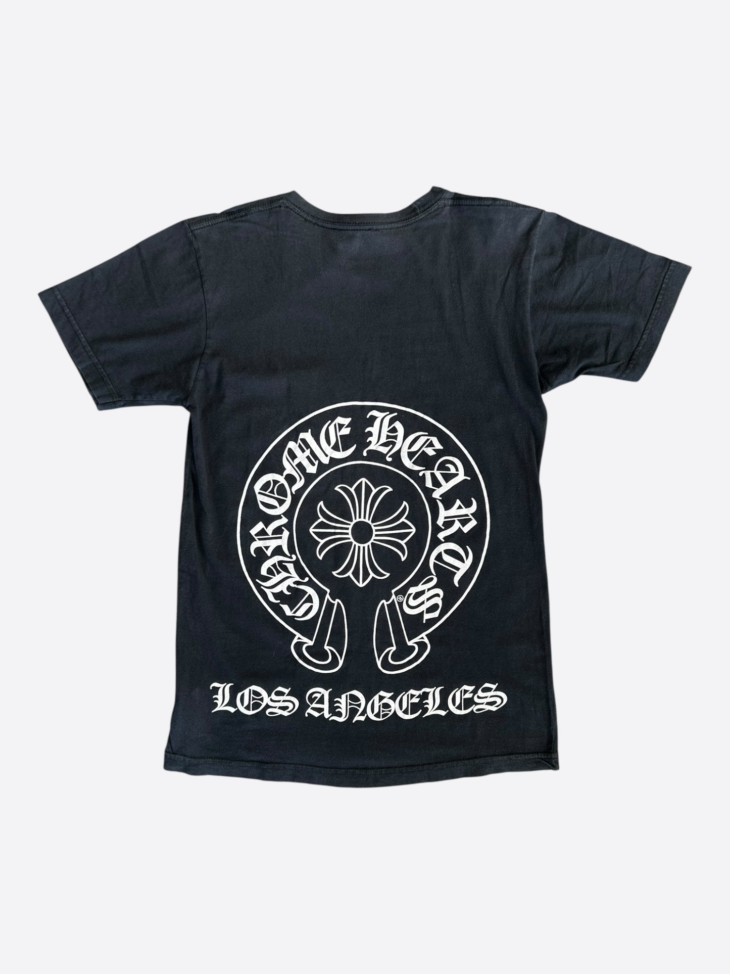 Chrome Hearts Black & White Los Angeles Horseshoe Logo T-Shirt