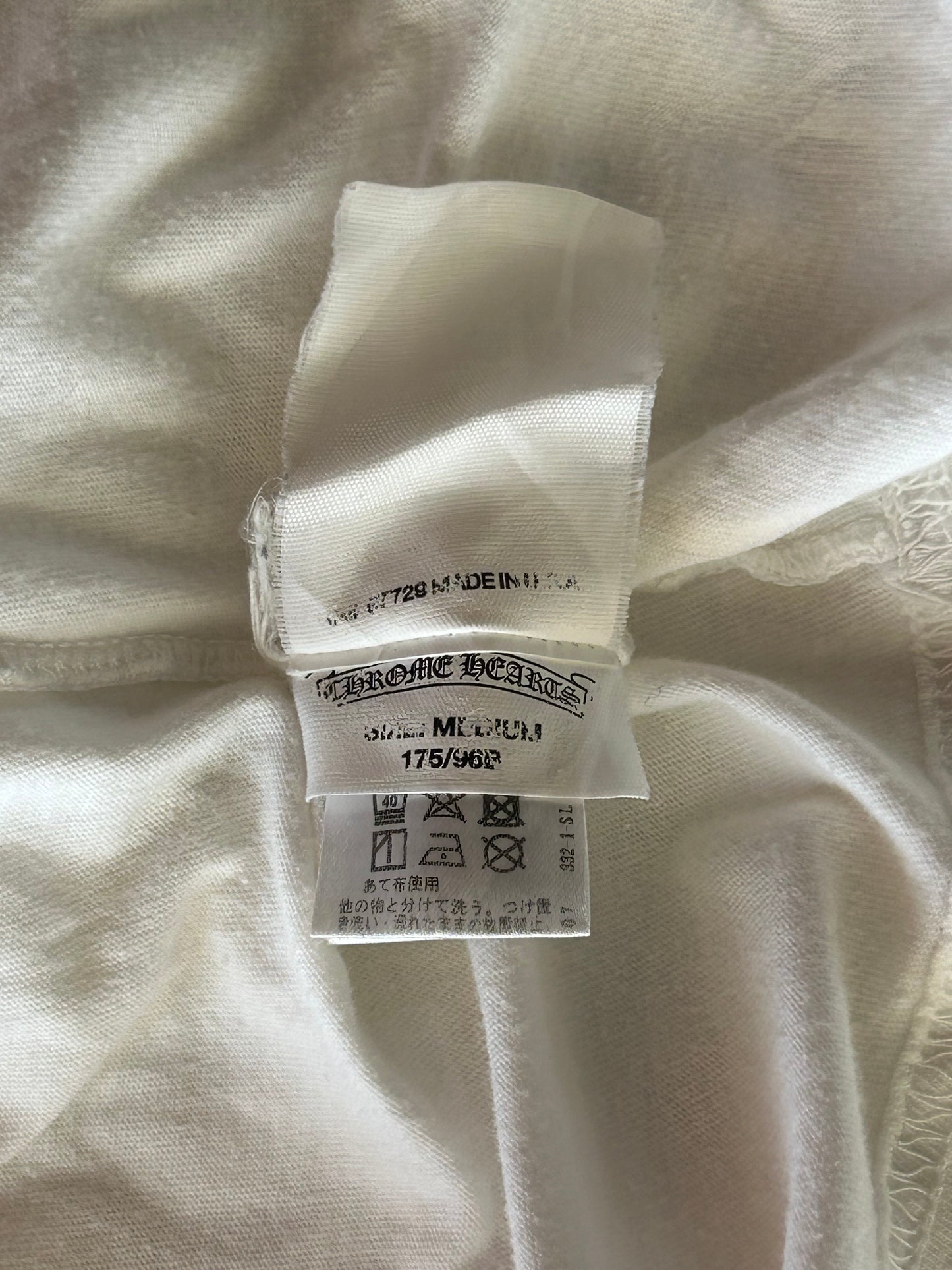 Chrome Hearts White & Black Flame Logo T-Shirt