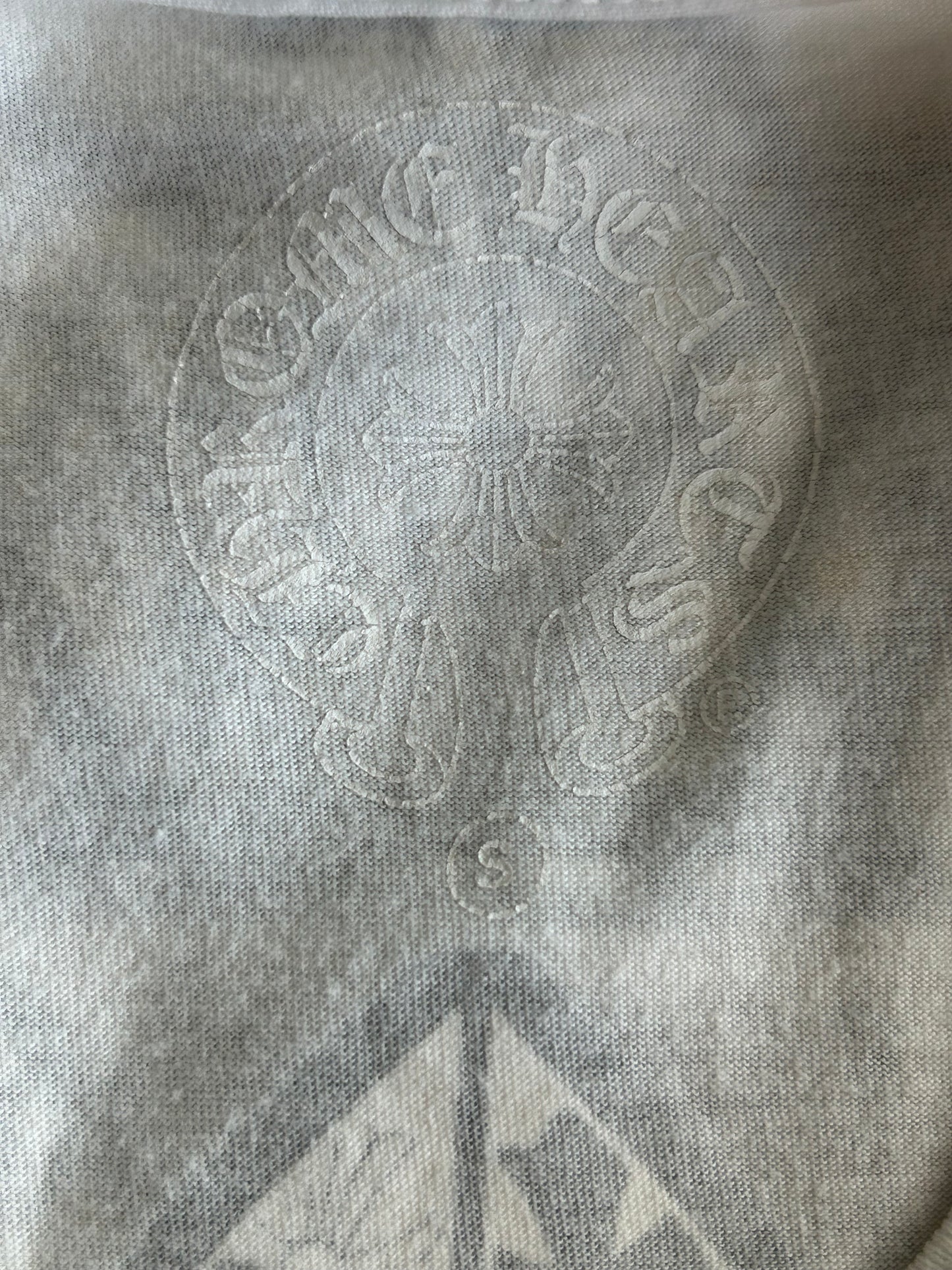 Chrome Hearts White & Black Fleur Scroll Logo T-Shirt