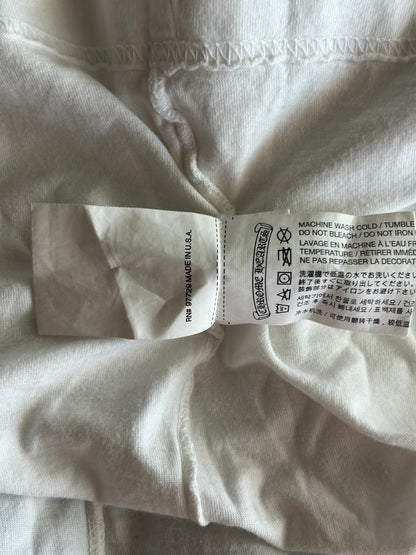 Chrome Hearts White & Black Fleur Scroll Logo T-Shirt