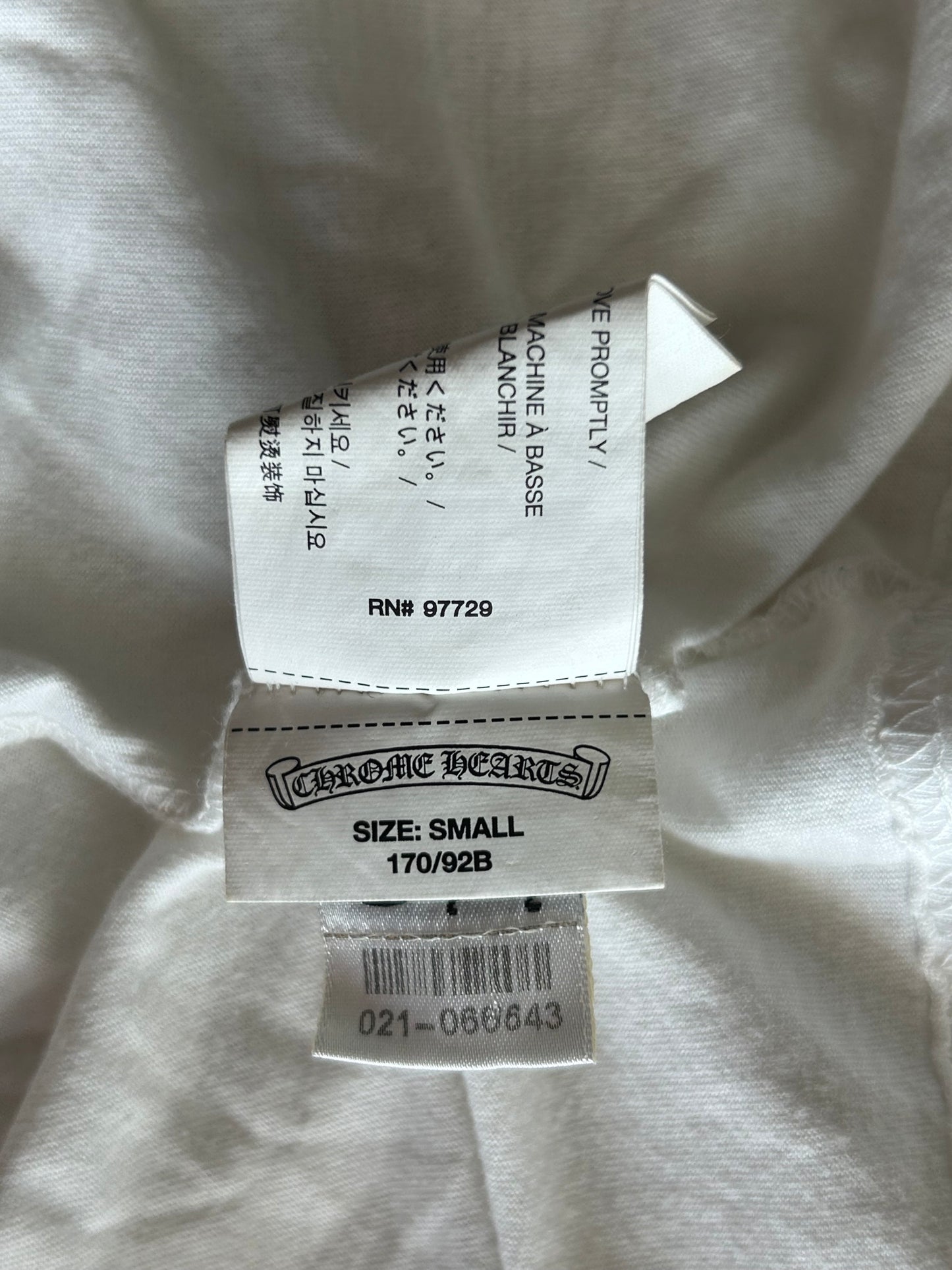 Chrome Hearts White & Black Fleur Scroll Logo T-Shirt