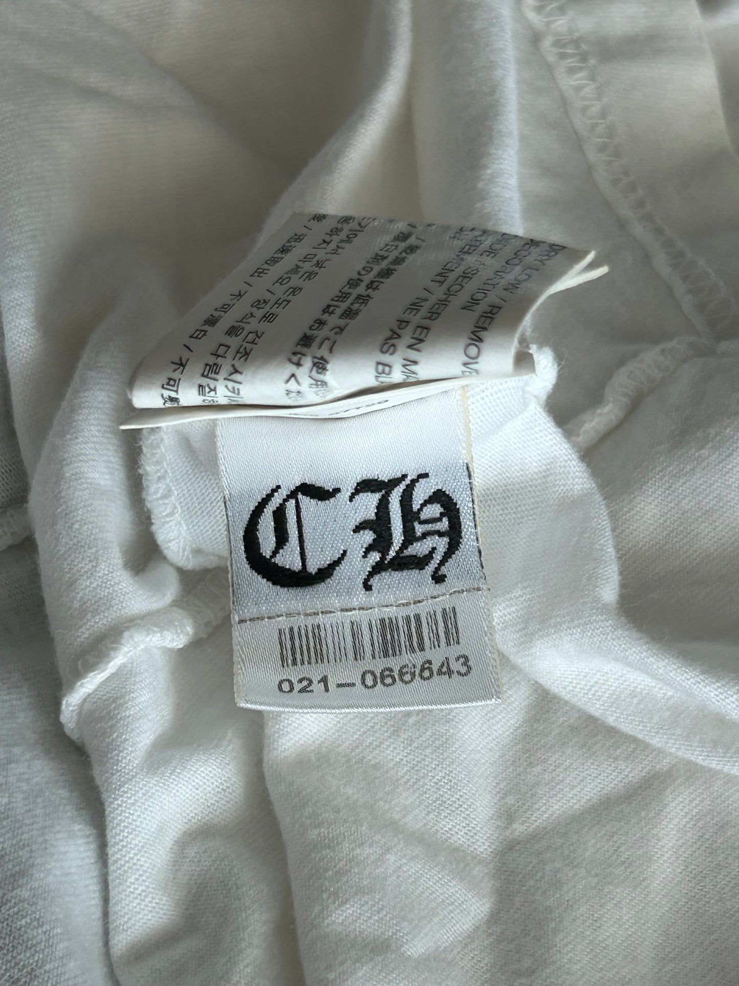 Chrome Hearts White & Black Fleur Scroll Logo T-Shirt