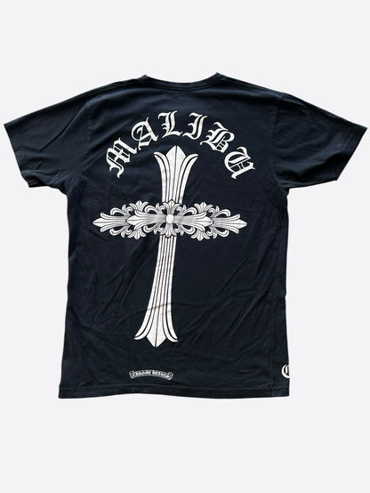Chrome Hearts Black & White Malibu Cross Logo T-Shirt