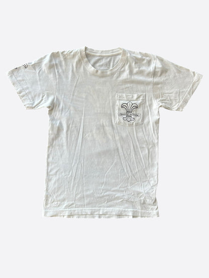 Chrome Hearts White & Black Fleur Scroll Logo T-Shirt