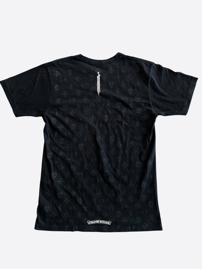 Chrome Hearts Black & White Jacquard Horseshoe Logo T-Shirt