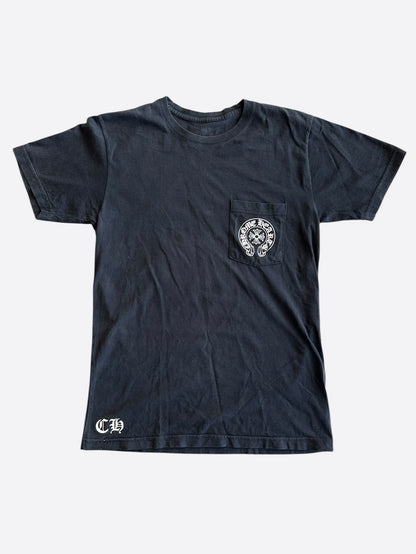 Chrome Hearts Black & White Jacquard Horseshoe Logo T-Shirt