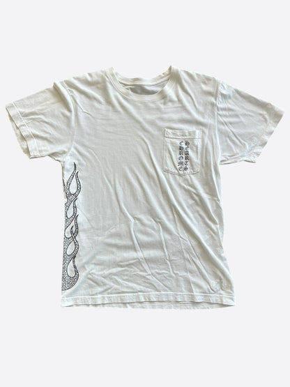Chrome Hearts White & Black Flame Logo T-Shirt