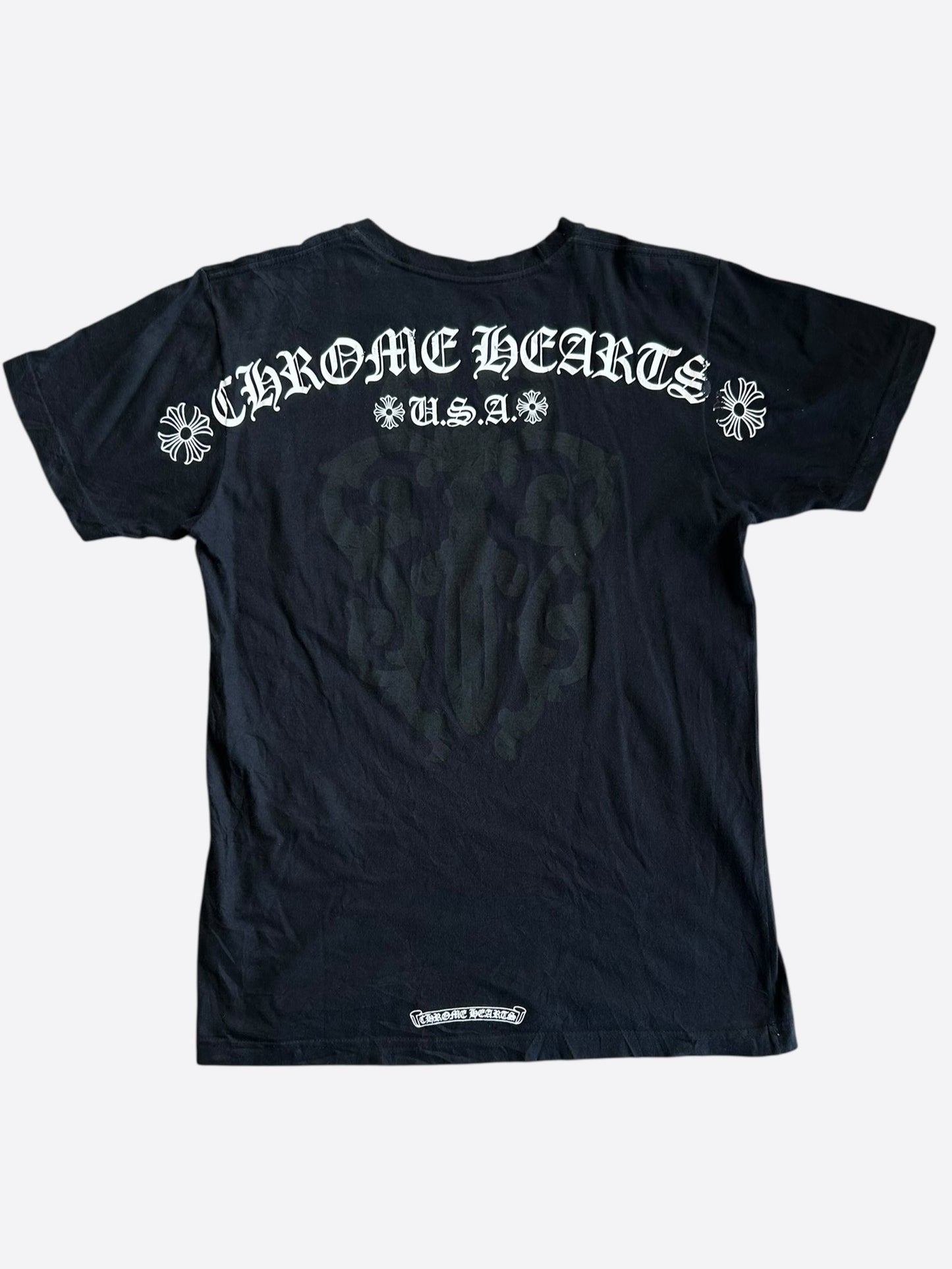 Chrome Hearts Black & White Dagger Logo T-Shirt