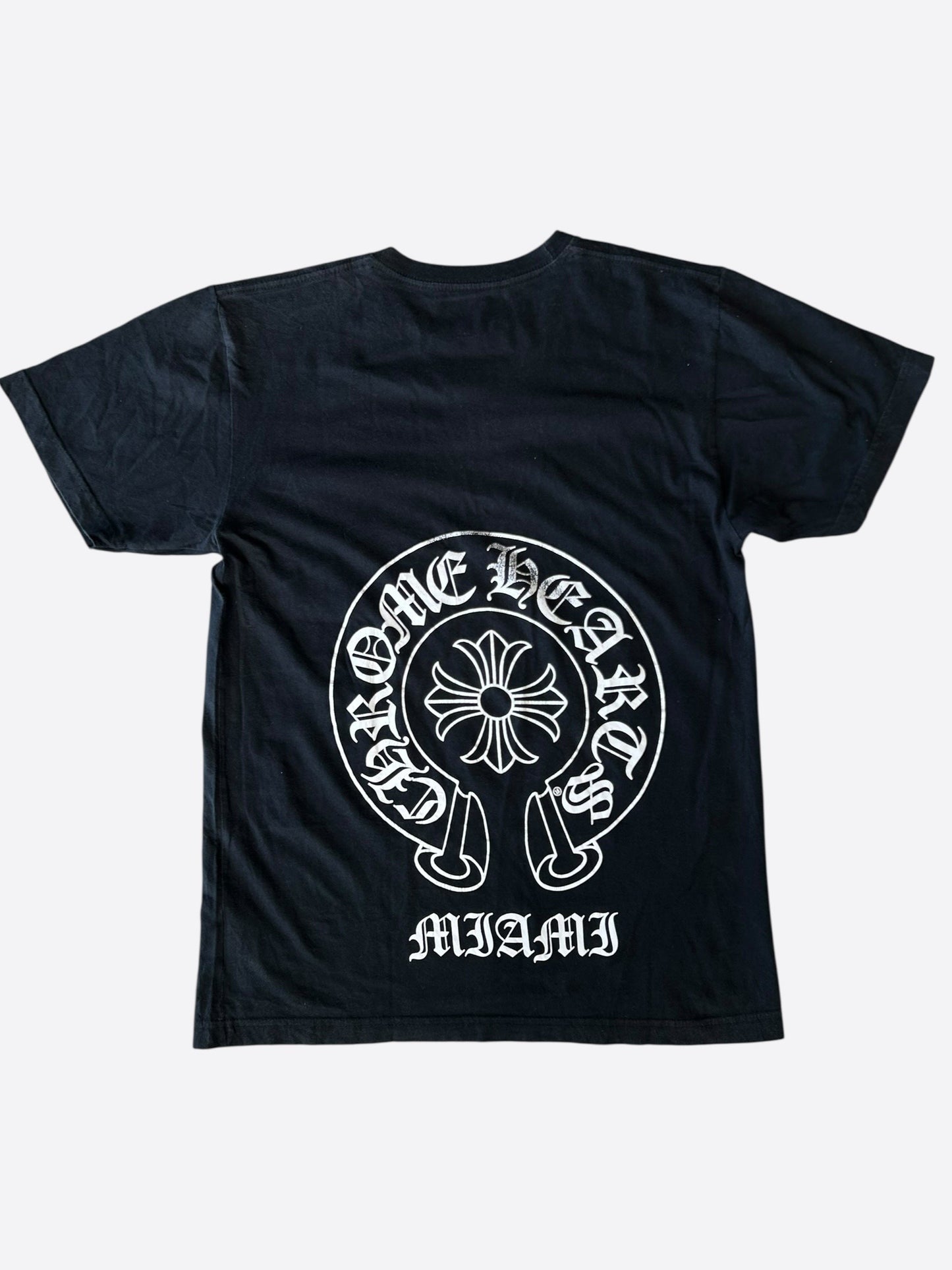 Chrome Hearts Miami Exclusive Black & White Horseshoe Logo T-Shirt