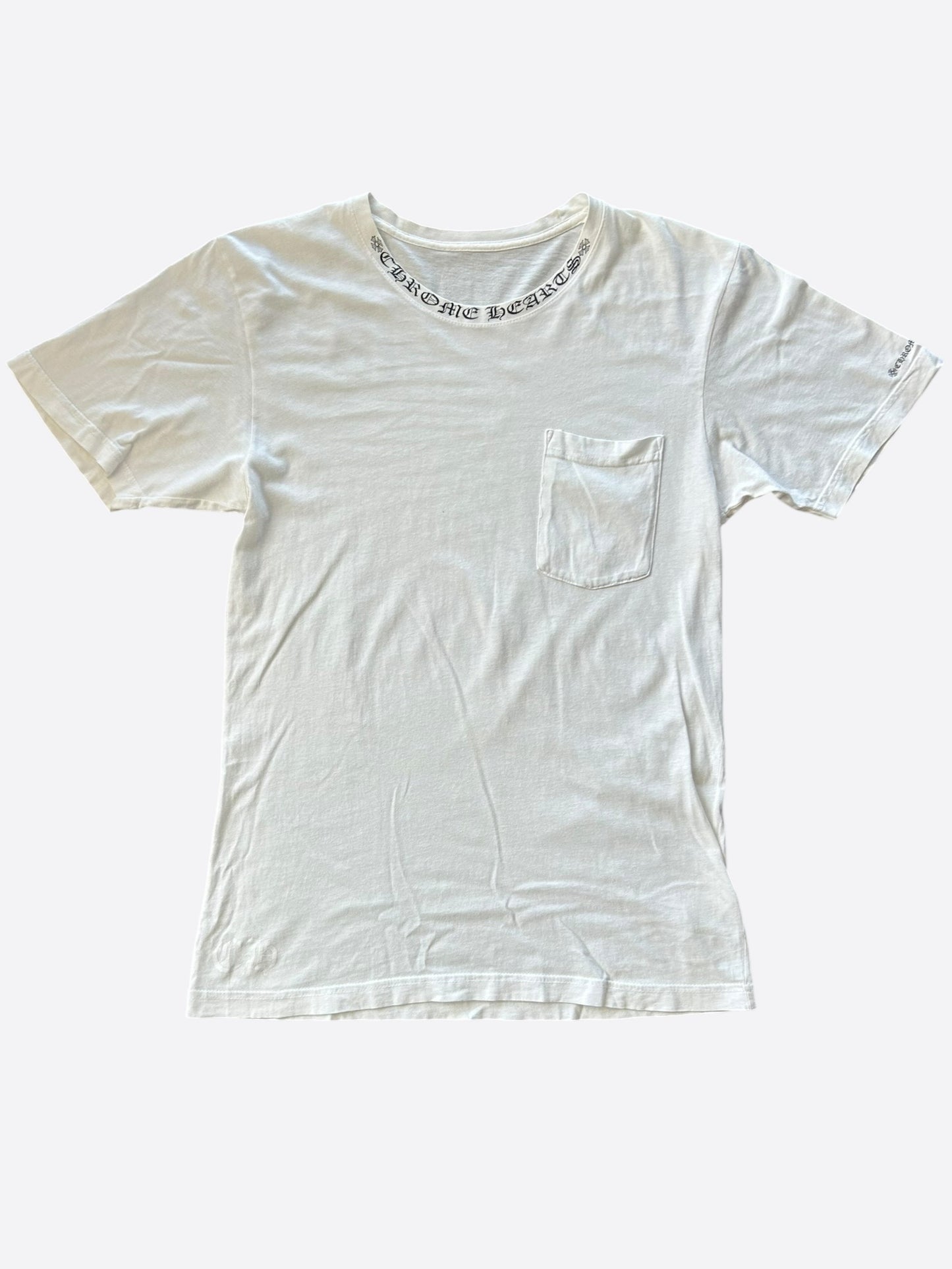 Chrome Hearts White & Black Neck Logo T-Shirt
