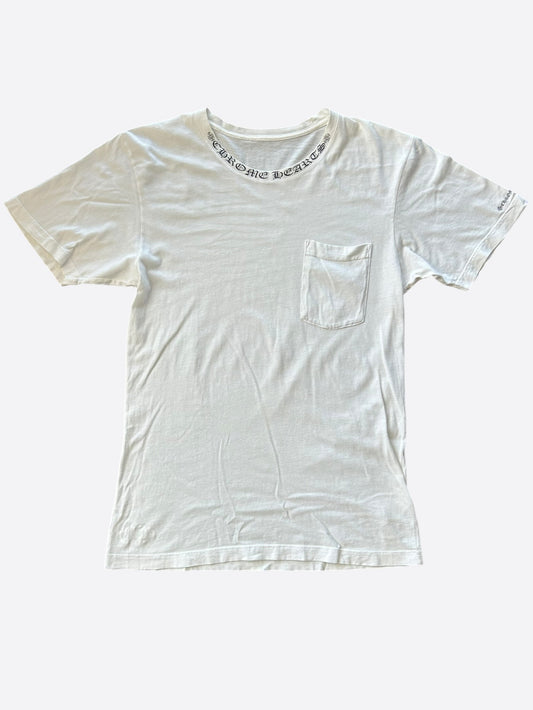Chrome Hearts White & Black Neck Logo T-Shirt