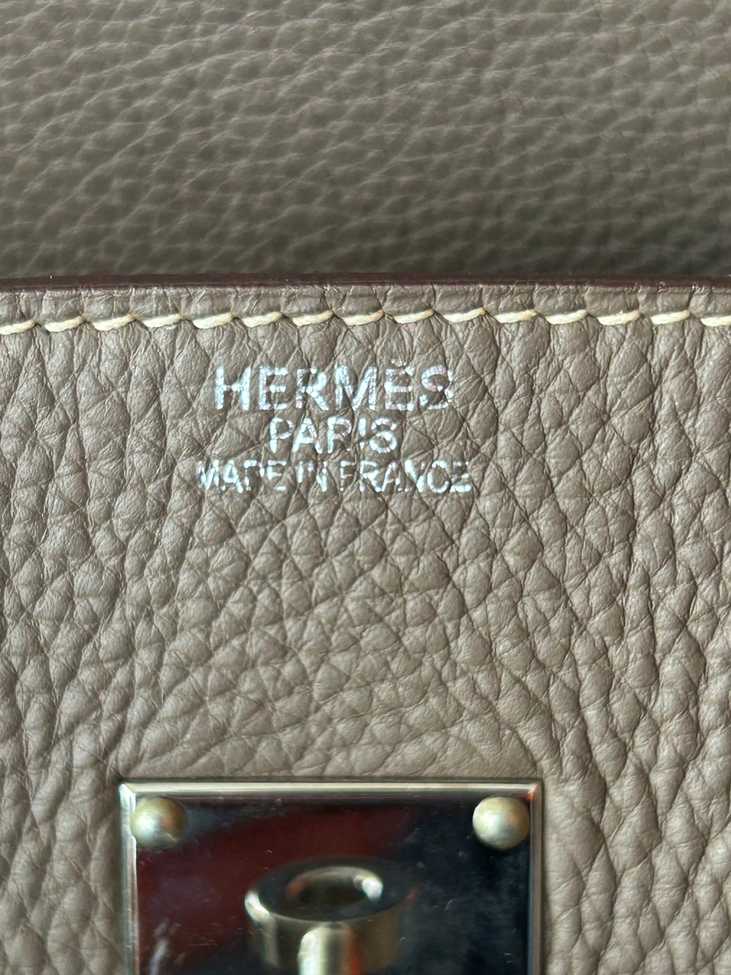 Hermes Etoupe Togo & Palladium Hardware Birkin 50