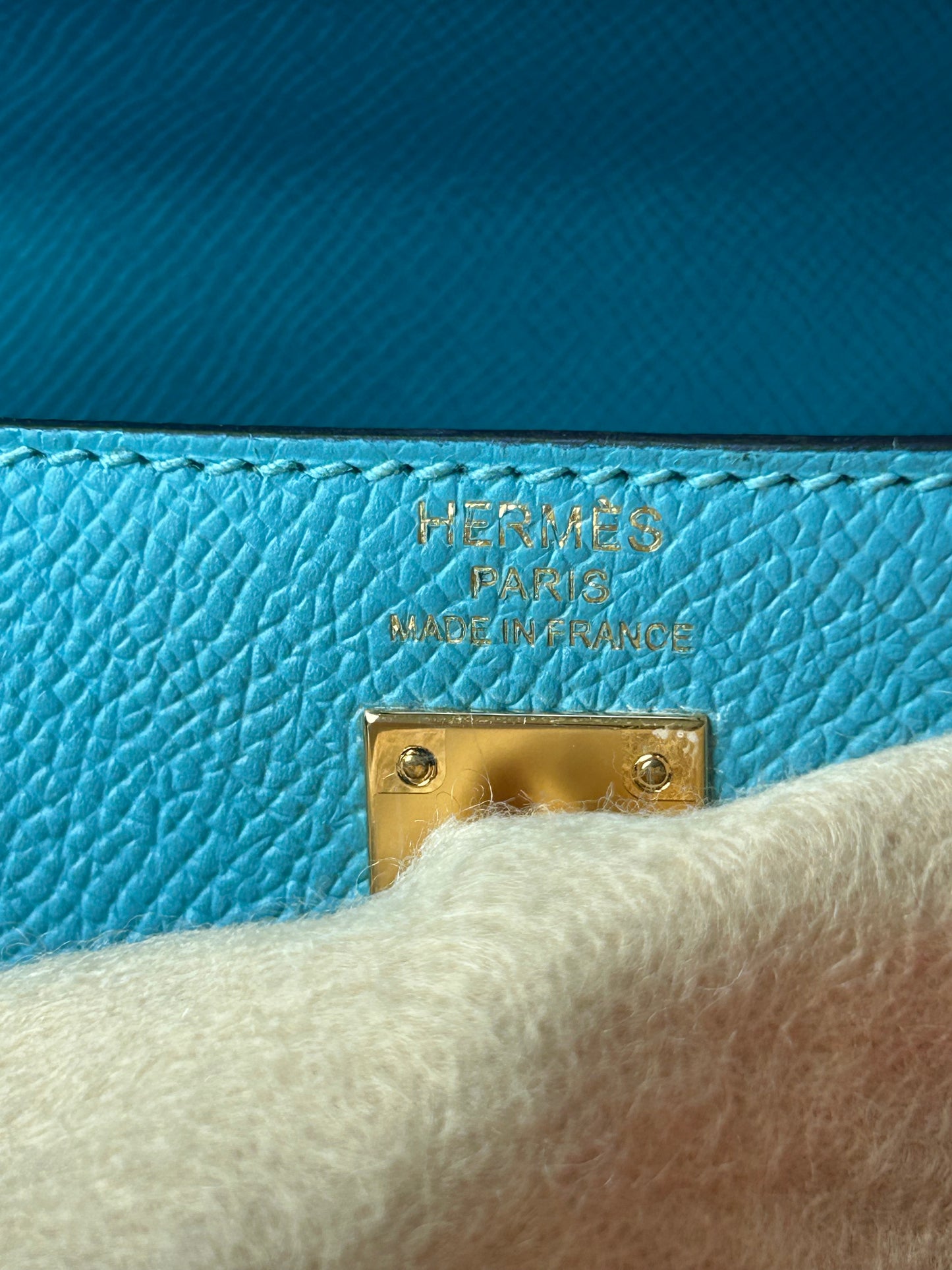 Hermes Bleu Du Nord Epsom & Gold Hardware Kelly 25
